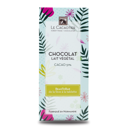 Tablette chocolat au lait végétal (lait 51%) - BeanToBar