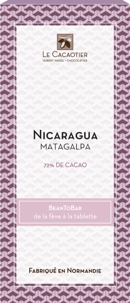 Tablette Nicaragua Rugoso (noir 72%) - BeanToBar